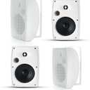 Herdio 6.5 Inch 800W Passive Outdoor Speakers Wired Waterproof 2-Way Wall Mounted Speakers with Bass Suitable for Patio Pool Deck Porch Backyard Indoor Home (2 Pairs, White)