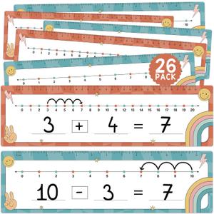 3 x 26 Pack Number Line Dry Erase Boards Cards (Boho Groovy)