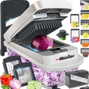 Set of 6 Mueller Pro-Series 10-in-1, 8 Blade Vegetable Chopper, Onion Mincer, Cutter, Dicer, Egg Slicer with Container, French Fry Cutter Potato Slicer, Home Essentials, Salad Chopper,Gray/Green Different Color Condition May Vary