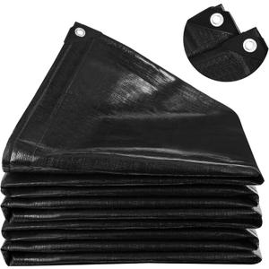 MYFAMIREA 20 x 25FT Pond Liner, 28Mil PE Preformed Pond Liner with 18 Hemmed Edge Buttonholes Sun Resistant Easy Cutting for Outdoor Ponds, Fish Koi Ponds, Garden Fountain, Waterfall Ponds