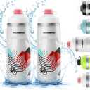 ROCKBROS Bike Water Bottle 21oz Bicycle Water Bottle for 5hrs Insulation Sports Squeeze Water Bottle with Leakproof Design