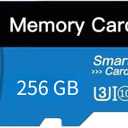 TF SD Card 256GB with Adapter, High Speed Memory Card, UHS-I C10 A1 Memory TF Card for Tablet/Mobile Phone/Camera/Car Audio/Game Console (Blue 256GB)