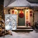 2 Pcs Winter Garden Flags for Outside, 12x18 Inch Double Sided Winter Yard Flags, Let It Snow Snowman and Welcome Christmas Tree Design, Small Holiday Garden Flag for Rustic Outdoor Decor