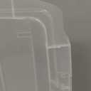 IRIS USA 51 L (54 QT) Plastic Storage Box with Lid and Latches - 4 Pack - BPA-Free, See-Through Organizing Solution, Durable Nestable Stackable Containers, Secure Pull Handle - Clear