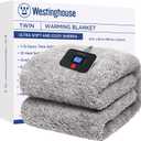 Westinghouse Electric Blanket Twin Size, Soft Plush Sherpa Heated Blanket with 10 Heating Levels & 1-12 Hours Auto-Off, Machine Washable, 62x84 inches, Charcoal
