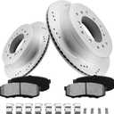 Anpulsero Rear Automotive Replacement Brake Kit, Brake Rotors Brake Pads Compatible with 2010-2023 Toyota 4Runner, 2010-2014 Toyota FJ Cruiser, 2010-2023 Lexus GX460|Geomet Coated|312mm(12.3in)