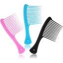 3 Pieces Wide Tooth Comb Jumbo Rake Comb, Detangler Salon Shampoo for Long, Curly and 4c Hair
