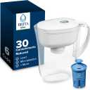Brita Water Pitcher, Metro Elite Filter, Removes 99% of Lead, Includes 1 Filter, 6-Cup Capacity, White