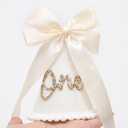 Boho Beige Bow Half Birthday hat-1/2 Birthday Decorations,Glitter Number Cone Hat,Princess Hat,Photo Props Cake Smash