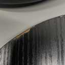 Masupu Drink Table, Round Side Table for Small Spaces, Pedestal Side Table, Small End Table with Metal Base, for Living Room, Bedroom, Bathroom, Black Gold