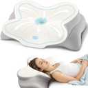 Neck Pillow Cervical Memory Foam Pillows for Neck and Shoulder Pain Relief, Side Sleeper Pillow, Contoured Support Pillows, 2 in 1 Ergonomic Orthopedic Bed Pillow for Back Stomach Sleep (Gray)