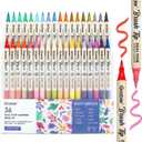 72 Colors Paint Markers, Acrylic Paint Pens with 36 Dual-Color Brush Tips, Double Tipped Waterbased Markers for Rocks, Acrylic Drawing Marker for Art Supplies