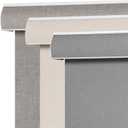 SEEYE Blackout Roller Shades for Windows, Cordless, Roller Blinds, Linen Fabric Window Blinds, Thermal Insulated Fabric UV Protection, Room Darkening Shades for Home,Office (Line Grey, 62" W x 72" H)