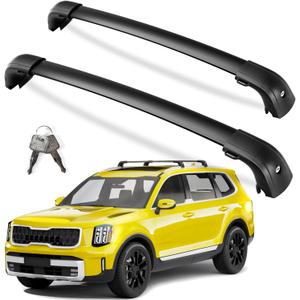 KINGGERI 300lbs Roof Rack Cross Bars Compatible with Kia Telluride 2019-2026 EX S SX SX-Prestige, Lockable Aluminum Roof Rails Crossbars Cargo (Not for LX, X-Line or X-Pro)