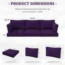 8 Pcs Outdoor Patio Cushion Covers, Replaceable Waterproof Furniture Covers, Outdoor Non-Slip Covers with Zippers, Covers Only, Purple