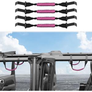 for Jeep JL Roll Bar Grab Handles for Jeep Wrangler JL JLU Gladiator JT 2018-2023 Pink Interior Accessories 4pcs