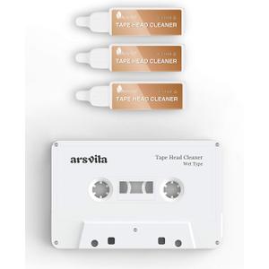 Arsvita Audio Tape/Cassette Head Cleaner with 3 Cleaner Solutions
