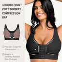 FeelinGirl Post Surgery Compression Bra for Women's Front Closure Bra with Adjustable Straps Wirefree (Black, M)