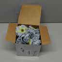 Grayish Blue Rose Flowers Artificial for Decoration,3.3'' Blue Silk Flower Heads,40 Pcs Grey Blue Rose Flowers, Silk Rose Heads Bulk, Satin Rose Heads No Stem for DIY Flower Well, Crafts Bouquest