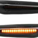 X AUTOHAUX Full LED Side Turn Signals for BMW 1 3 5 Series E36 E46 E60 E87 E90 E92 X1 X3 63133418447 63133418448 Fender Side Marker Amber Light Assemblies Front Flowing LED Lamps Lights, 2 Pcs