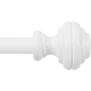 White Curtain Rods for Windows 48-84 inch,3/4 inch Heavy Duty Adjustable Decorative Curtain Rod with Modern Finials, Window Rods for Bedroom, Living Room, Patio and Kitchen (16"-84"|1 PACK)