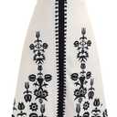 Women's Retro Print Puff Sleeve Dress Elegant Button Down Notch V Neck Maxi Going Out Dresses, Medium