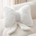 Bow Pillow Throw Pillows Butterfly Shaped Decorative Cute Pillows for Bed Sofa Cute Home Decorr,White 10 * 8inch