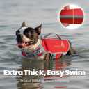 VIVAGLORY High Buoyancy Dog Life Vest, Swimming Vest with Handle, Dog Life Jacket for Swimming & Boating, Buoyancy for Puppy Doggy, S, Red