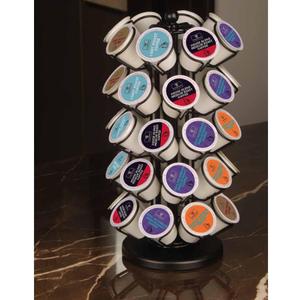 40x Pods Capacity K Cup Holders,K Cup Holder, K Cups Holder,K Cup Carousel, Coffee Pods Holder Storage Organizer Stand, No Assembly Required, Black (Deluxe Version,40 Pods Capacity)