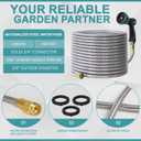 100FT Garden Hose, 304 Stainless Steel Water Hose, Flexible with a 10-Mode Nozzle Sprayer, No Kink, Lightweight, Puncture Proof, Ideal for Yard, Lawn, Outdoor
