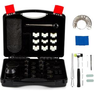 Goyappin Ring Bender Tool for Spoon Making Kit, Heavy Duty Bending Machine for Jewelry, Sizer Measuring Tool Set (Sizer, Mandrel), Rubber Hammer Goyappin Ring Bender Tool for Spoon Making Kit, Heavy Duty Bending Machine for Jewelry, Sizer Measuring Tool Set (Sizer, Mandrel), Rubber Hammer