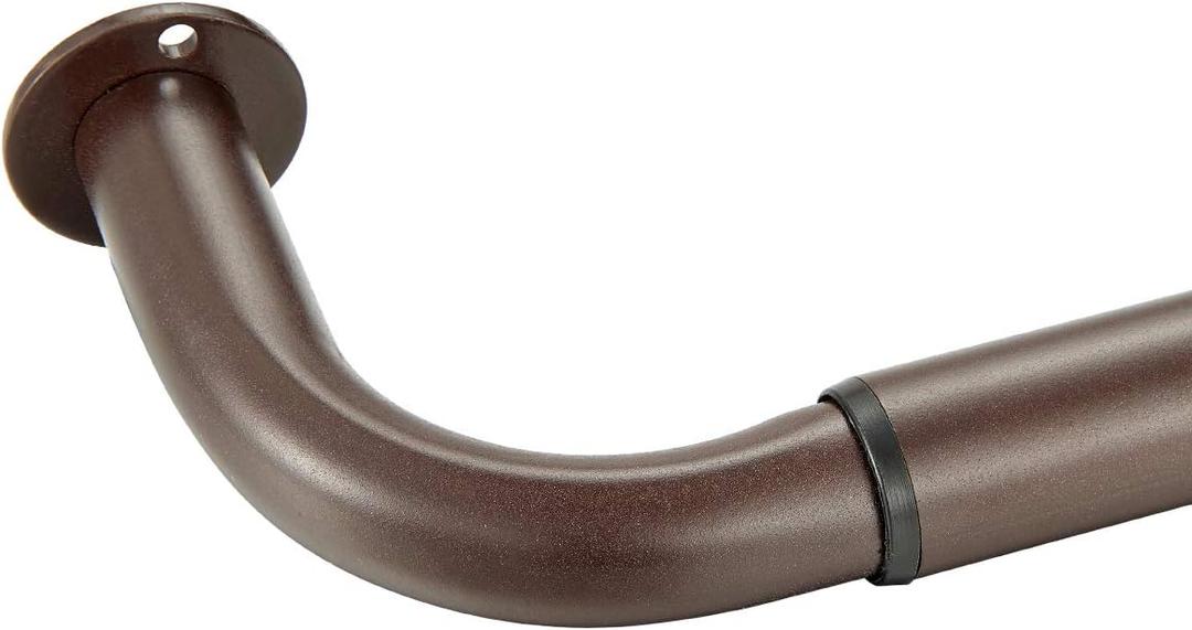 Room Darkening Curtain Rod, Wrap Around Design, Extra-Thick 1-Inch Diameter Single Drapery Rod, Extendable Metal Rod Set for the Blackout Curtains and Sheer (Coffee Gold, 48-84")