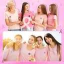 Cunno 120 Pcs Breast Cancer Awareness Button Pin on Pink Ribbon Cards, Include 60 Ribbon Badge Button 60 Hope Faith Cards for Women Breast Cancer Awareness Month Support Charity Supplies