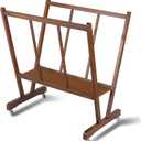 Falling in Art Large Wooden Print Rack, Art Drying and Display Rack with Rolling Casters, Storage Rack for Canvas, Prints, Panels, Posters, Shows and Art Exhibitions, Brown