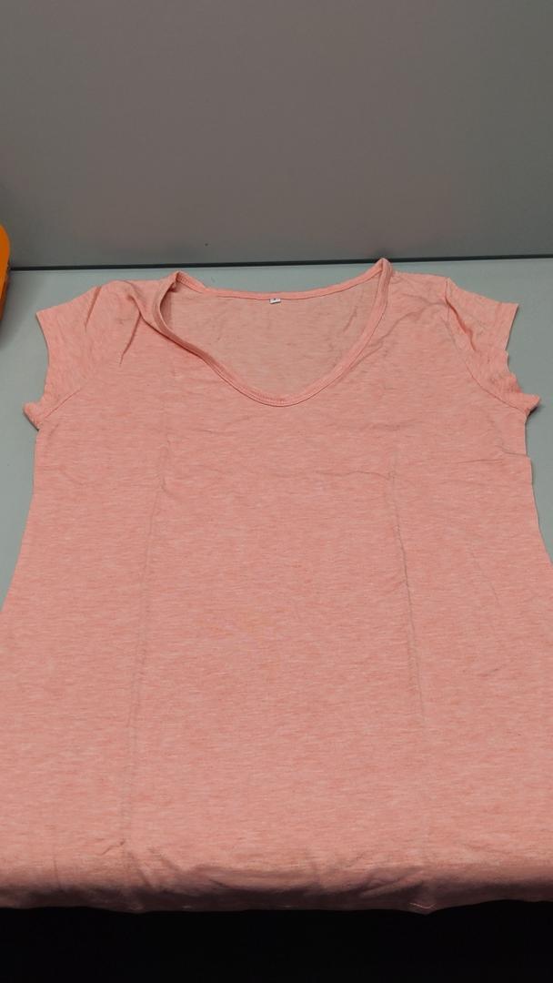 SOUWINEMYI Womens Cap Sleeve T Shirts V Neck Casual Tops Oversized TShirt Summer Trendy Lightweight Loose Fit Basic Tees (Pink,S)