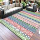 GAOMON Outdoor Rug 10x20 ft Waterproof Reversible Patio Carpet, Extra Large Plastic Straw Outdoor Rug for Deck, Backyard, RV & Camping, UV Resistant Indoor Outdoor Area Rug
