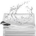 8x10ft Clear Tarp with Grommets,Transparent Tear Resistant PVC Vinyl Tarpaulin,10mil Reinforced Edges Outdoor Waterproof Poly Tarps Cover,Tarpaulins (Clear White(2.4x3m)) (8x10ft (2.4x3m), Clear White-10mil)