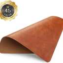 Mouse Pad, PU Mouse PadLeather Mouse Pad with Stitched Edge Micro-Fiber Base with Non-Slip WaterproofMouse Pad for ComputersLaptop, 8x11Inch (Caramel Brown)
