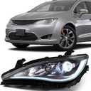 Halogen Headlights Assembly Compatible with Chrysler Pacifica 2018 2019 2020 Front Head Lights Lamps Left Driver Side LH OEM 68370845AA CH2518153