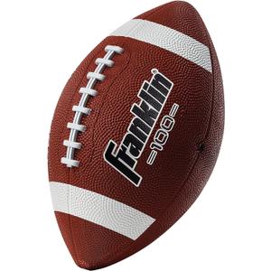Franklin Sports Kids Junior Grip-Rite Youth Junior Size Rubber Footballs - Peewee Kids Durable Outdoor Footballs - (Brown/White)