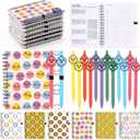 24 Pcs Smile Spiral Notebooks Pens Gifts Bulk Boss Day Preppy Affirmation Ballpoint Pens Positive Face Classroom Prize Gifts for Student Teacher Coworker Christmas(Weekly Planner Journal)