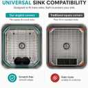 Small Sink Dish Drying Rack, Stainless Steel In-Sink Drainer 13.4" x 11.6" | In sink dish drying rack with removable utensil holder, 8 cup hooks; compact for small kitchens, RVs, apartments and campers.