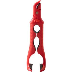 3 x 3-in-1 Silicone Non-Slip Heat Resistant Gripper Tongs,Multi-Function Hot Plate Gripper– Small & Large Ends for Bowls & Plates, 22cm Long Handle with Built-in Can Opener (Red)