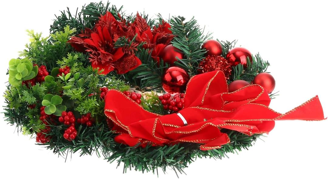 Alipis 1pc Xmas Jesus Wreath Decor Berries Bow for Front Door Holiday Decor Christmas Home Adornment Festive Wreath for Family Gatherings