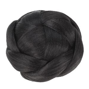 Updo Bun Wig 1b# Bun Extension Braid Hair Bun Ponytail Extension Hair Chignon Claw in Hairpiece (Black)