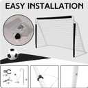 Combination Soccer Goal Portable Soccer Goals for Backyard Steel Frame Football Goal with All Weather Net for Kids Youth