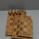 Kikcoin Extra Large Bamboo Cutting Boards, (Set of 3) Chopping Boards with Juice Groove Bamboo Wood Cutting Board Set Butcher Block for Kitchen, End Grain Serving Tray