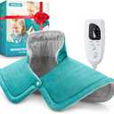 Heating Pad for Neck and Shoulders and Back, Christmas Birthday Gifts for Women Mom Wife Men Dad, Mothers Day Gifts, Weighted Neck and Shoulder Heating Pads, 6 Heat Settings 4 Auto-Off,17"x23" Blue