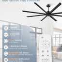 ZMISHIBO 96" Large Industrial Ceiling Fans No light with Aluminum 8 Blades, Commercial HVLS Ceiling Fan without Light,Quiet DC Motor,6 Speeds, Indoor Outdoor Ceiling Fan for Patio, Garage Shop,Black