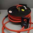 3/8 IN x 50FT Retractable Rubber Air Hose Reel Max 300 PSI,Suitable For Automotive Repair/Industrial Workshops